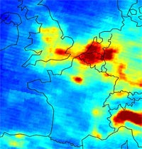 Luchtverontreiniging boven Nederland